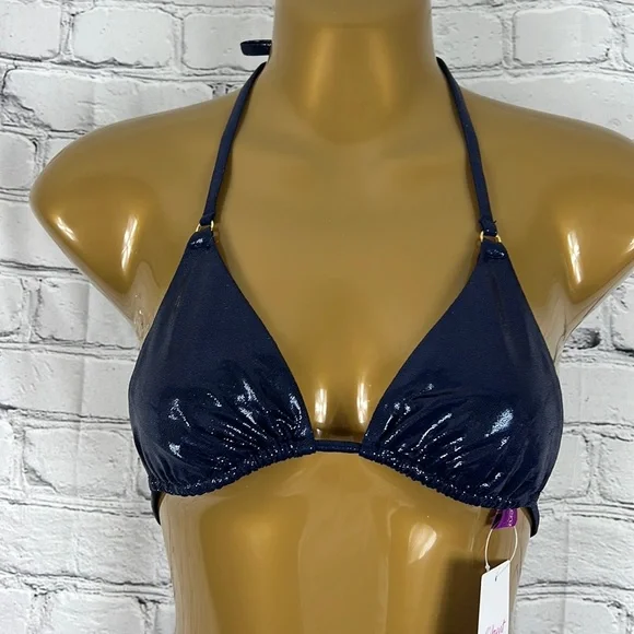 NEW L’Agent by Agent Provocateur Sevilla metallic blue string bikini size small - Picture 1 of 7